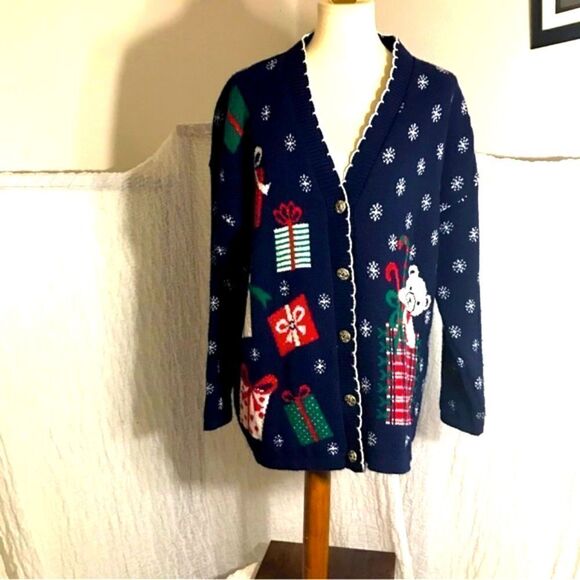 Nutcracker VTG "Ugly" Christmas Cardigan Size Large - Picture 1 of 11